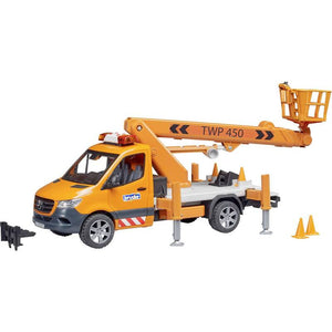 B-Ware Bruder 02679 Mercedes Benz Sprinter Arbeitsbühne mit Light und Sound Modul