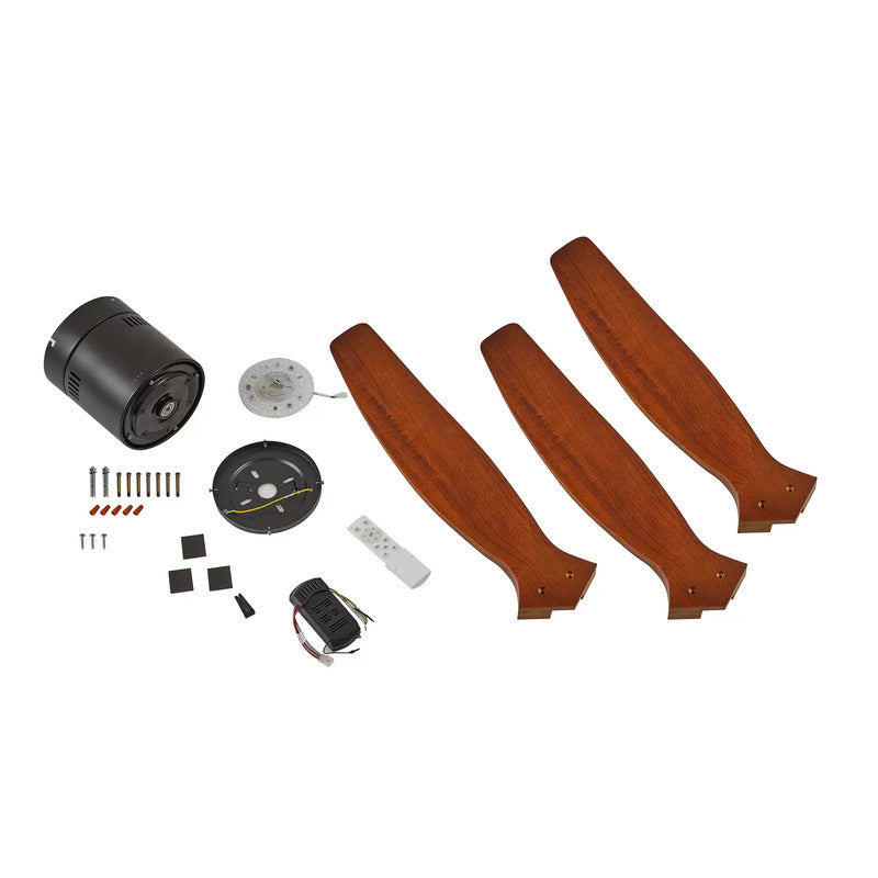 Lucande Deckenventilator Vindur schwarz Holz DC leise Ventilator Lampe Leuchte - 4251911779844