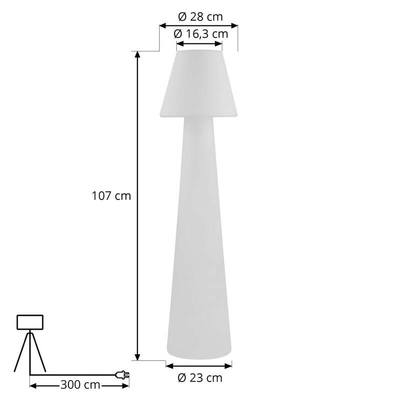 Lucande Terrassenleuchte Gauri LED Gartenlampe Außenleuchte weiß 107cm IP65 - 4251911764505