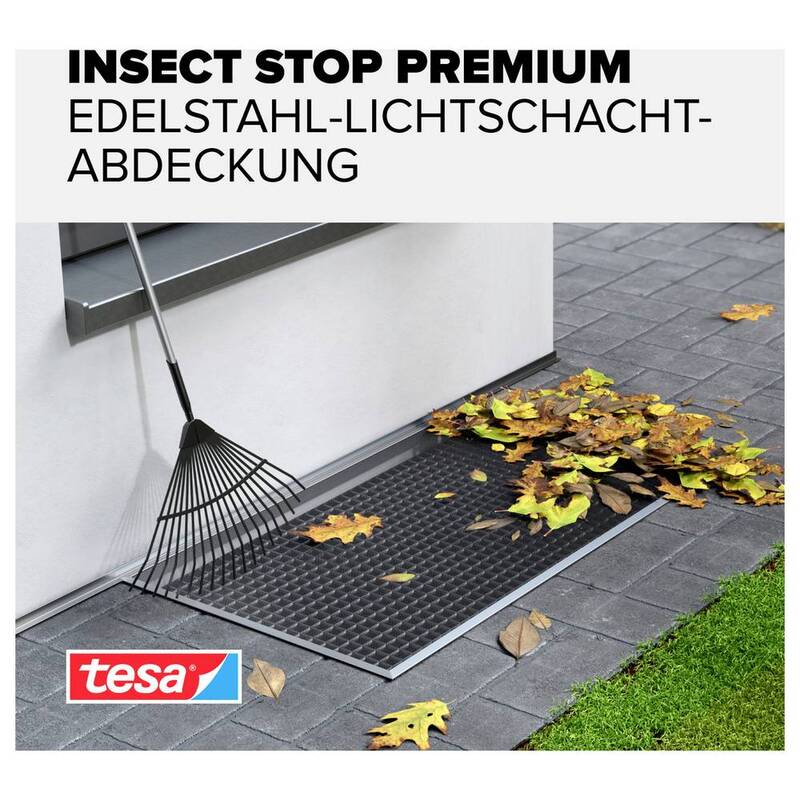 Tesa Lichtschachtgitter Insect Stop Edelstahl Abdeckung Lichtschacht 60x135cm - 4042448141989