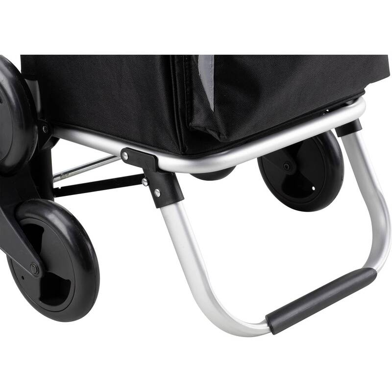 Metafranc Einkaufstrolley Einkaufswagen Aluminium schwarz 59l 20kg 47x46cm 108cm - 4004646203975