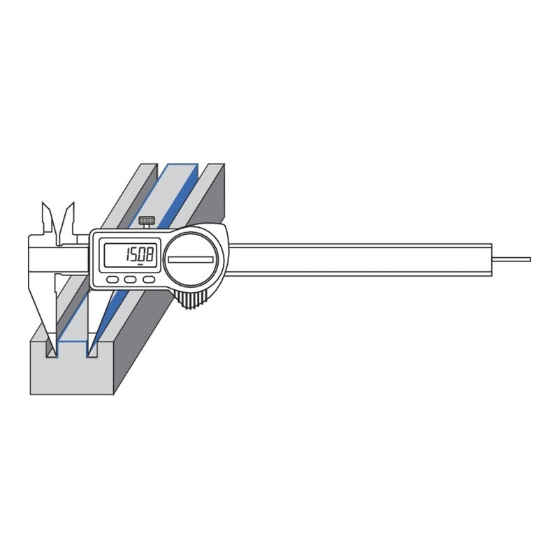 Helios-Preisser Digitaler Tiefenmessschieber Edelstahl 150mm IP67 präzise - 4029713019198