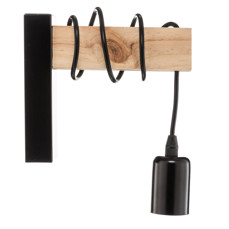 Eglo Wandleuchte Townshend LED Wandlampe dimmbar schwarz creme Holz 6,5x21,5cm - 9002759435141