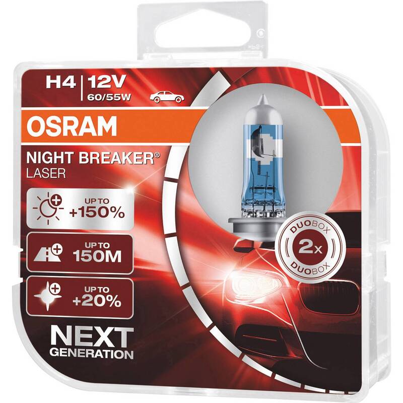 Osram Halogen Leuchtmittel Glühlampe Night Breaker Laser Next Generation H4 12V - 4062172387477
