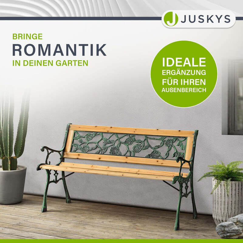 Gartenbank Venezia 2 Sitzer Parkbank Holzbank aus Tannenholz und Gusseisen - 4260565520757
