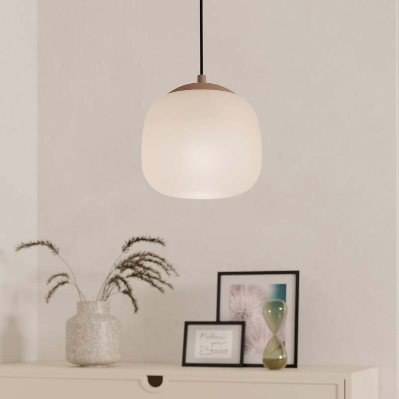 Eglo Hängeleuchte Pendelleuchte Cominio LED dimmbar taupe/sand 1-flammig 18,5cm - 9008606274581