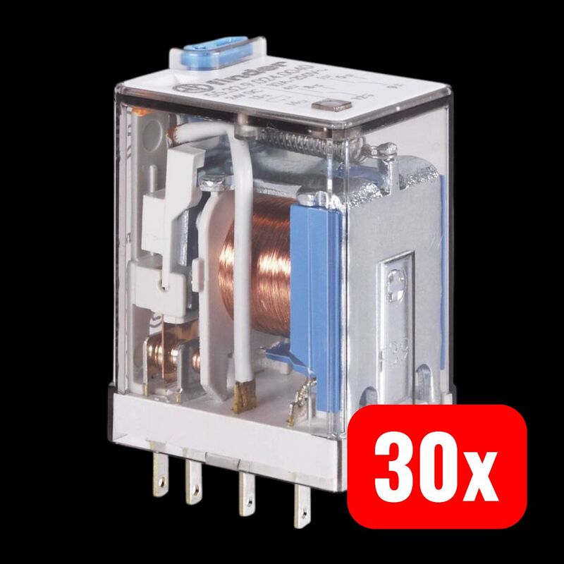 Finder Steckrelais 55.34.8.024.0040 24V AC 7A 4 Wechsler mit Prüftaste 1 St. - 2050010615624