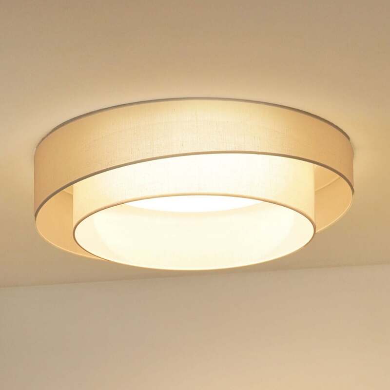 DUOLLA Deckenleuchte Deckenlampe LED Luneta weiß Fernbedienung dimmbar Textil 60 - 5905317606448