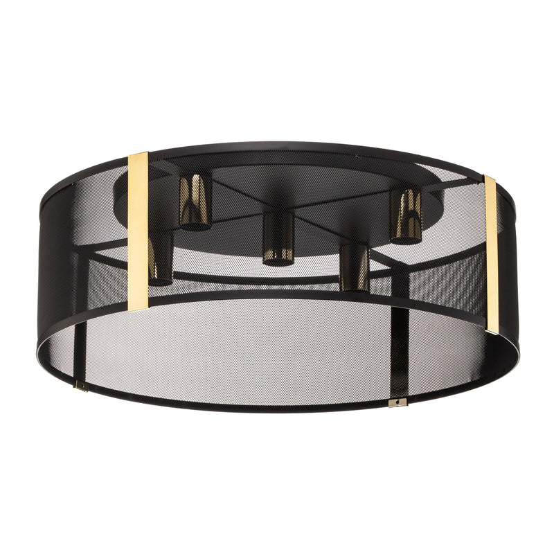 Luminex Deckenlampe Leuchte Lavinia gold schwarz Streifen fünfflammig E27 - 5907565941487