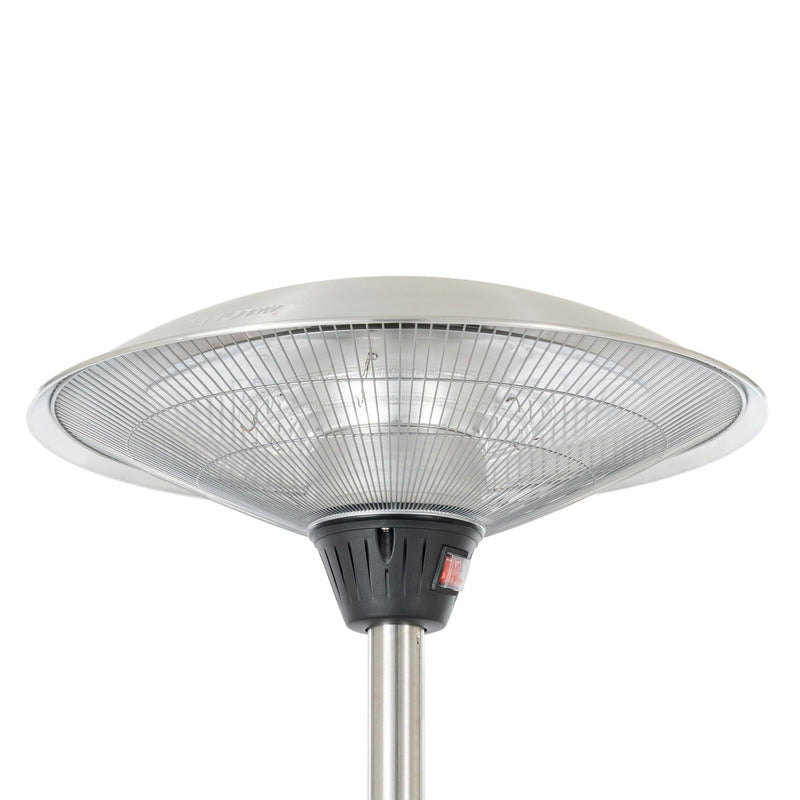 Lucande Stand-Heizstrahler Heizgerät silber 200cm IP44 mit Schukostecker 500W - 4255830918728