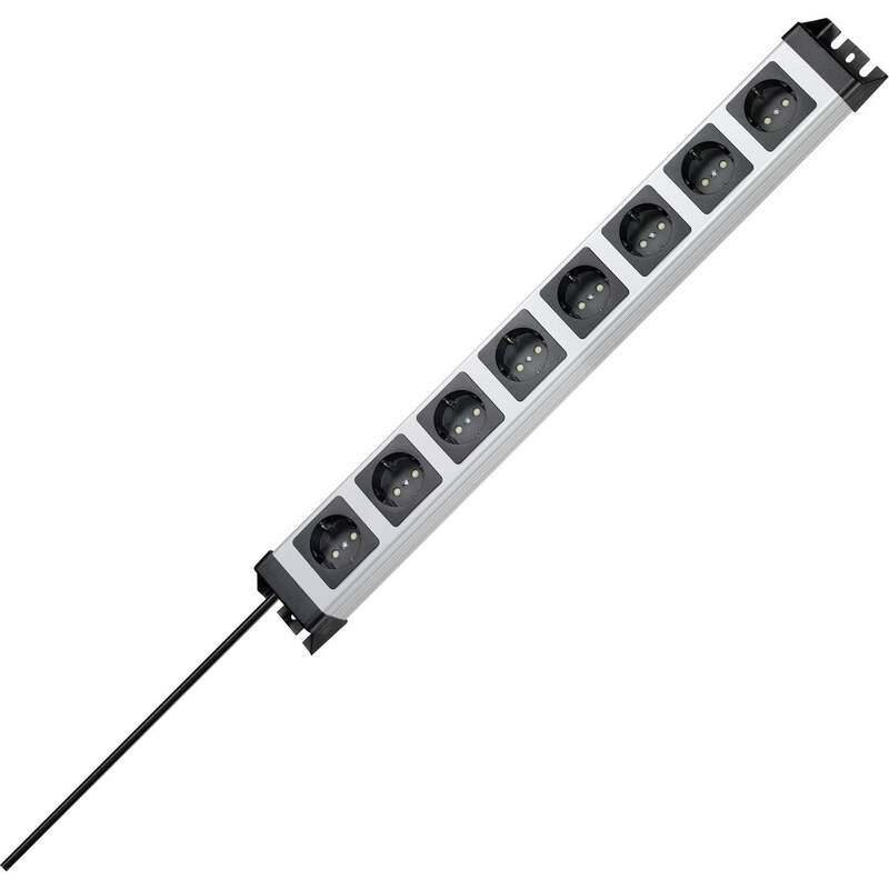 Kopp Steckdosenleiste 8fach Grau Schwarz 1,40m Innenbereich 3600W - 4008224565813