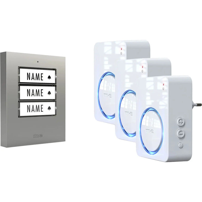 m-e modern-electronics Funkklingel Komplett-Set 500m Reichweite 16 Melodien - 4250109134366
