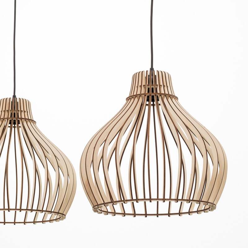Euluna Hängeleuchte Pendelleuchte Barrel Leuchte Lampe Deckenlampe LED Holz - 5907623619891
