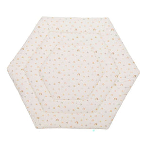 B-Ware Fillikid Krabbeldecke Spieldecke Rainbow Beige extra weich aufregendes Design