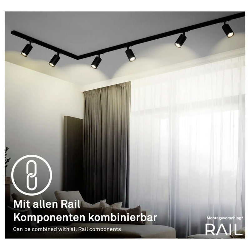 Briloner Schienen-Komplett-System GU10 Pendelleuchte Hängelampe schwarz 1,5m - 4002707461364