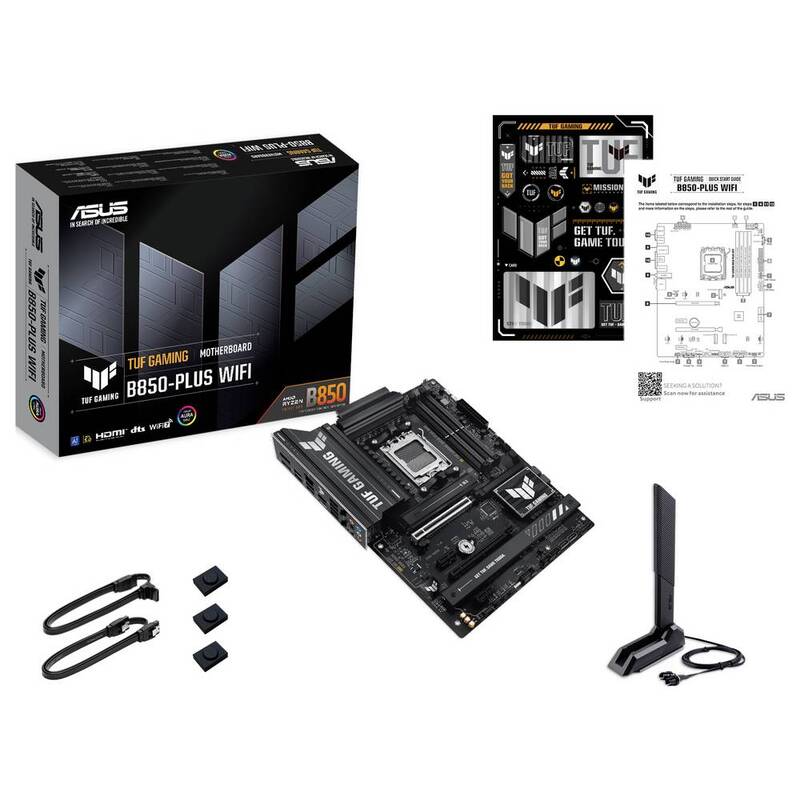 Asus Mainboard Motherboard TUF B850 PLUS AMD AM5 ATX Schwarz DDR5 WLAN PC - 4711387781609