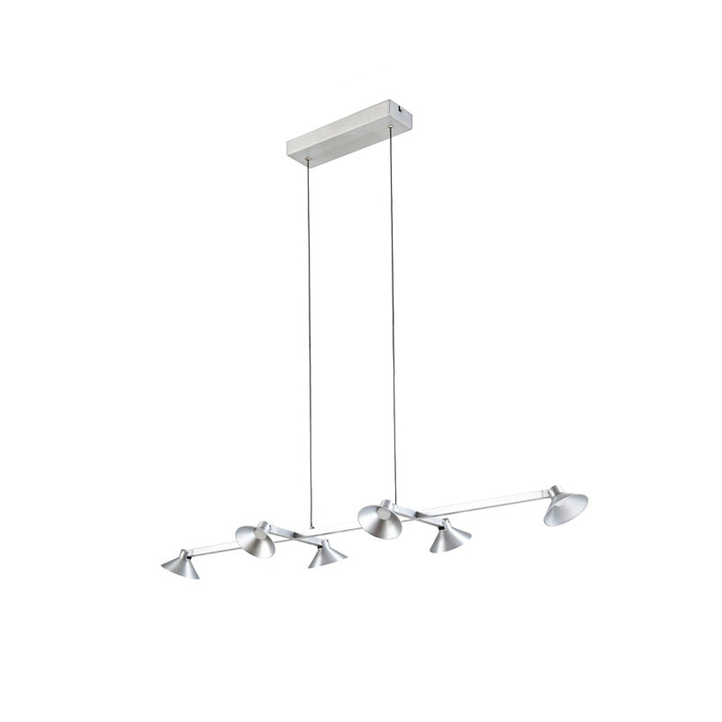 Lucande Hängelampe Hängeleuchte Steve LED Pendelleuchte dimmbar alu 113cm 6-flg - 4255830905131