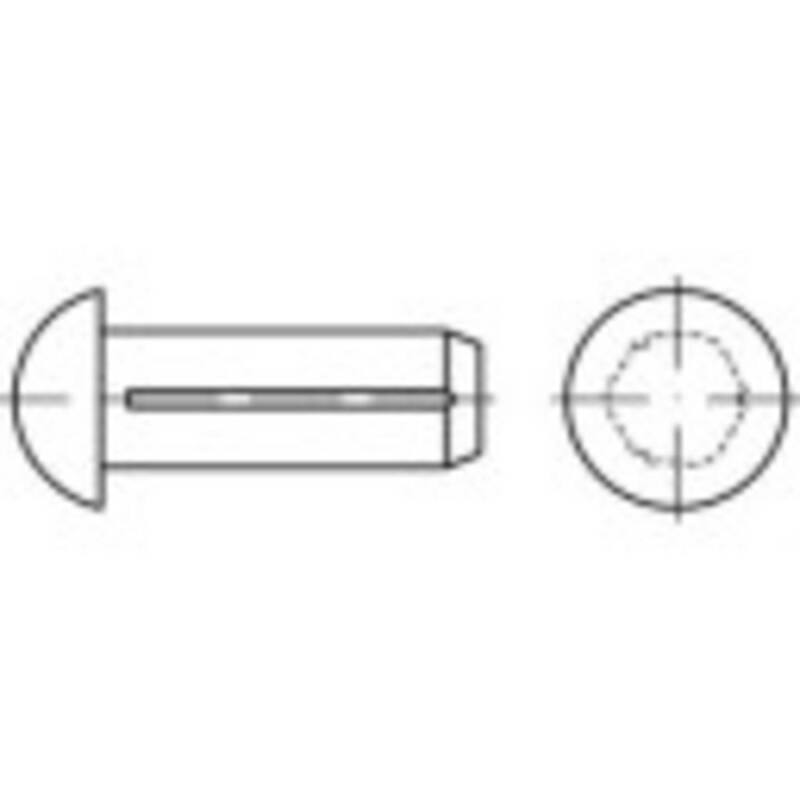 TOOLCRAFT 136537 Halbrundkerbnagel 4 mm x 8 mm Stahl Zylinderstifte Kegelstifte - 4053199205233