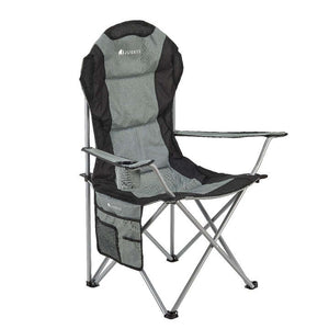 B-Ware Campingstuhl Lido Klappstuhl gepolstert mit Getränkehalter grau 62x62x102cm
