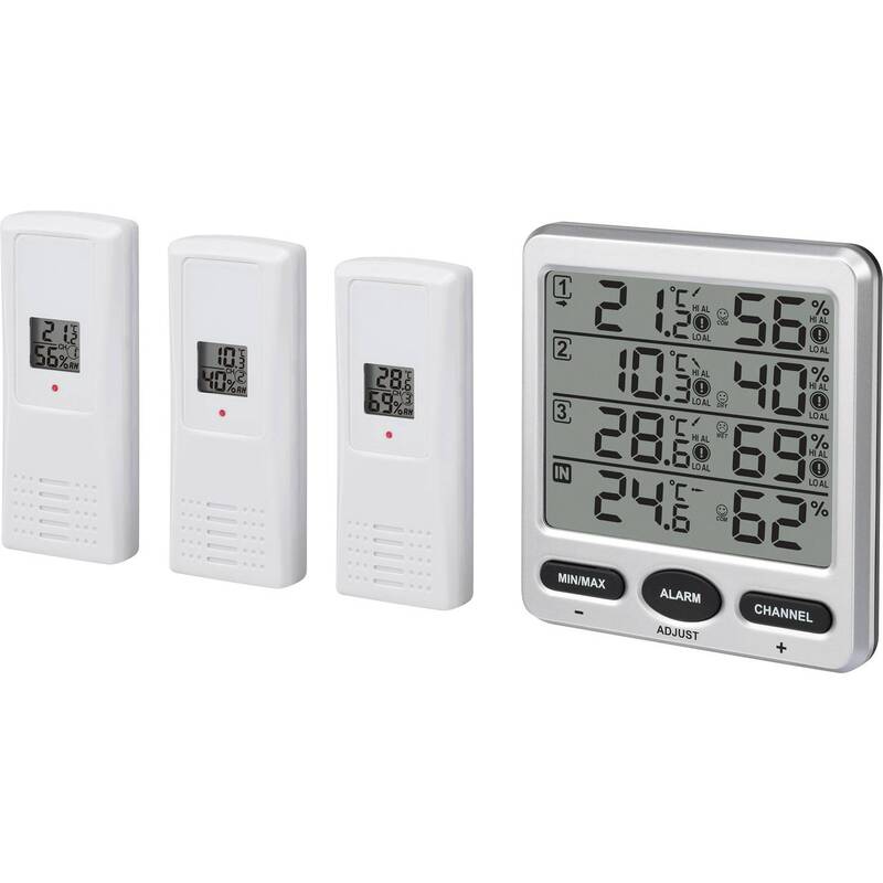 Renkforce Funk-Thermo-/Hygrometer Barometer Messgerät  Wettermessgerät Silber - 4016138997132
