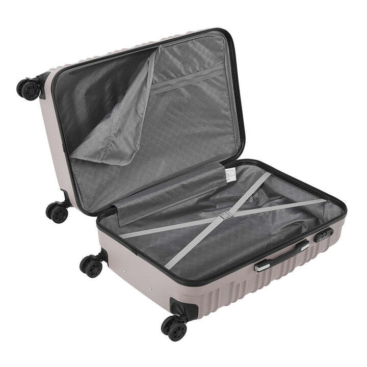 Hartschalen Kofferset Rom 3-teilig ABS-Kunststoff Koffer Set 360° Rollen creme - 4262437184975