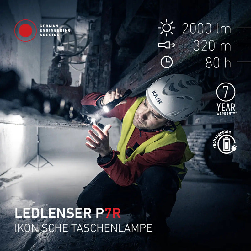 Ledlenser Taschenlampe P7R 2000 Lumen akkubetrieben wasserdicht schwarz 80h - 4058205037372