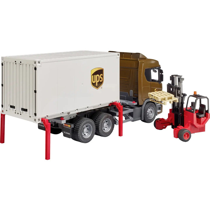 bruder Scania Super 560R Logistik LKW mit Mitnahmestapler Modell-LKW Modellauto - 4001702035822