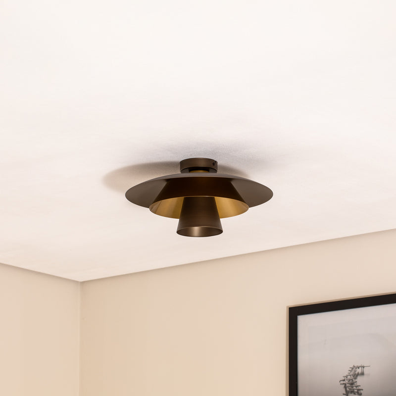 Deckenleuchte Plato LED Lampe Leuchte dimmbar titan goldfarben Ø38cm 20cm hoch - 5907565944990