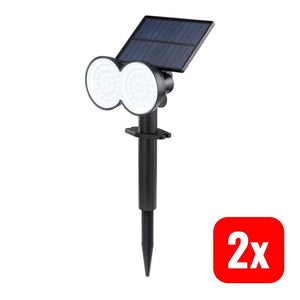 2x B-Ware Sygonix Solar-Spot Gartenleuchte SMD LED 0.9W Lichtaustritt einstellbar schwarz