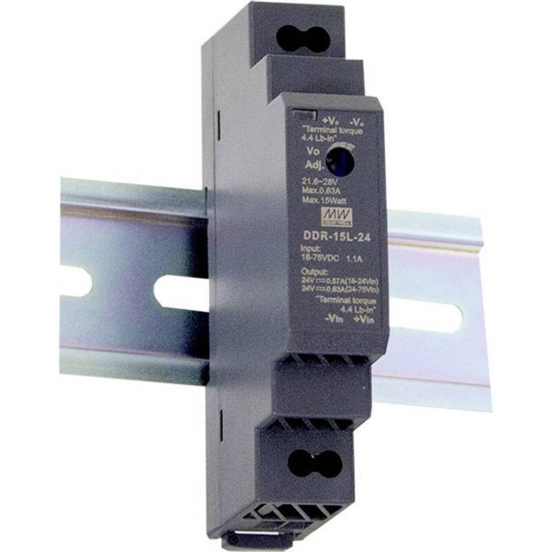 Mean Well DC/DC Wandler DDR-15L-5 Hutschienenwandler 5V 3A 15W 1 Ausgang 68g - 4711287422961