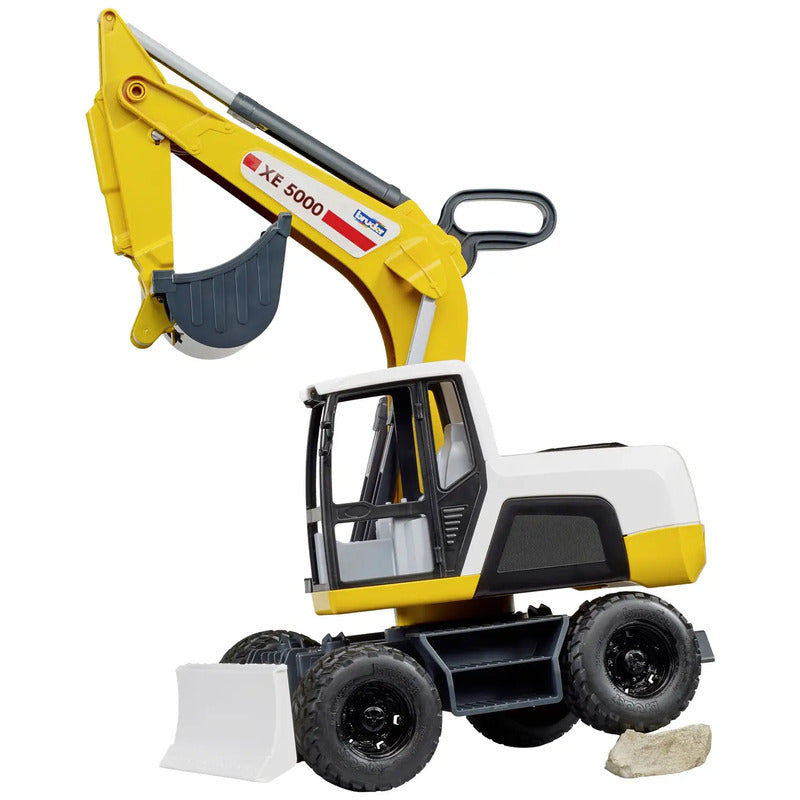 BRUDER XE 5000 Mobilbagger 1:16 Baufahrzeug Modell gelb/weiß für Kinder ab 2 ... - 4001702034139