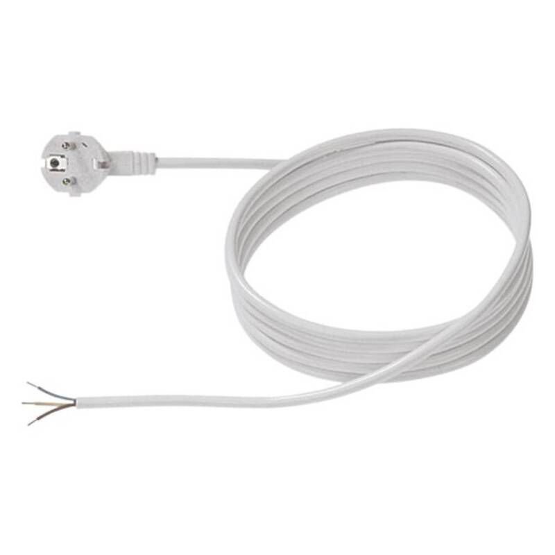 BACHMANN Strom Anschlusskabel H05VV-F 3G 1mm² 250V 16A 3m Kabel Weiß flexibel - 4016514002276