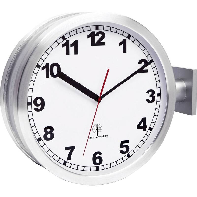 EUROTIME Funk Wanduhr 40cm Aluminium analog nostalgisch Wandlampe Uhrzeit - 4044685500277