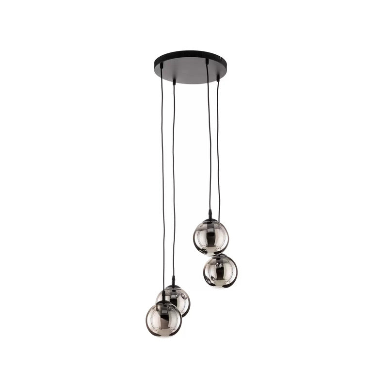 Euluna Hängeleuchte Glassy Pendelleuchte Deckenlampe Lampe 4-flammig Glas grafit - 5901738919068