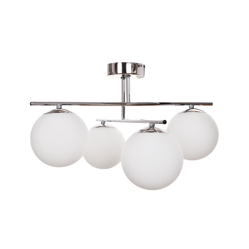 Aurora Deckenleuchte Lampe chrom Glas E14 4-flammig Ø 50 cm weiß SIEHE TEXT/FOTO - 5905563002872