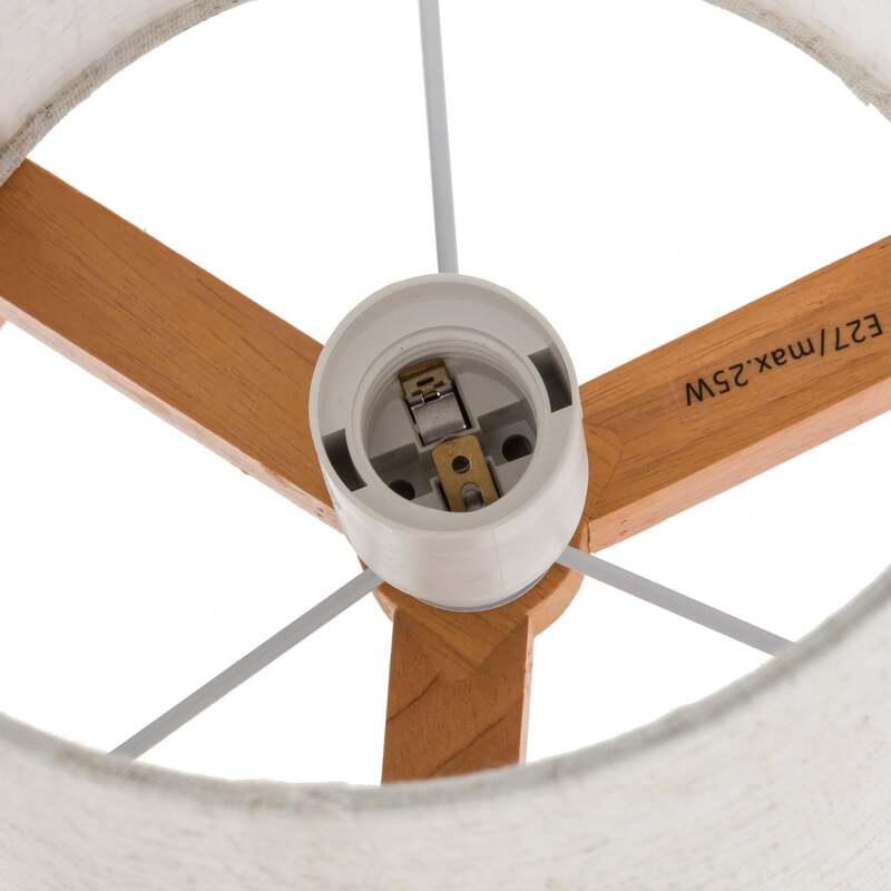 Näve Tischleuchte 3193 Tischlampe Tischlicht Leuchte Holz Leinentextil Höhe 32cm - 4003222889466