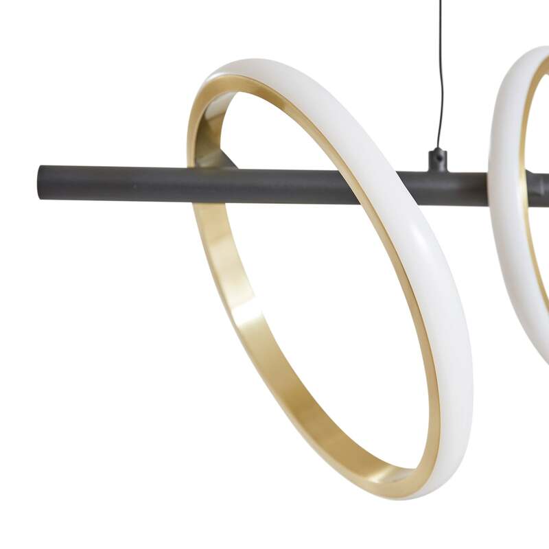 Lucande LED Hängeleuchte Madu Hängelampe Leuchte LED schwarz Metall 92,5 cm lang - 4251911778847