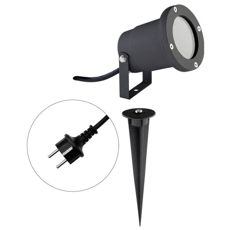 EVN LED-Gartenstrahler GU10 35W Schwarz Außenleuchte Strahler mit Erdspieß IP54 - 4037293012249