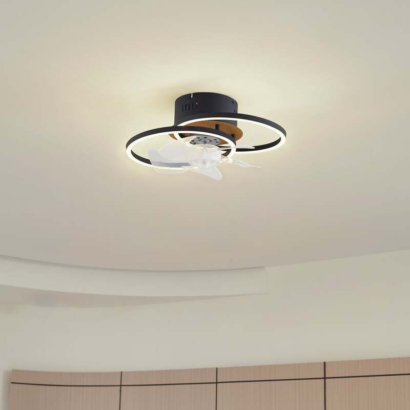 Lindby Deckenventilator Lomana LED Ventilator dimmbar schwarz CCT für Räume 15m² - 4251911780086
