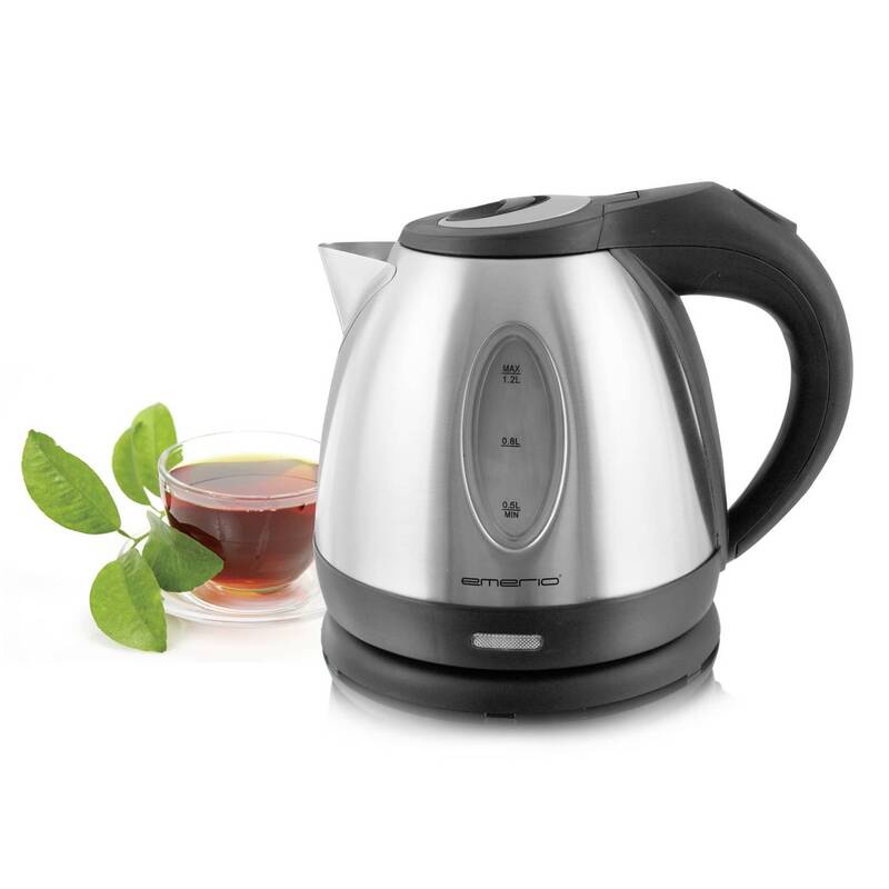 EMERIO WK-108079 Wasserkocher schnurlos 1,2 l Edelstahl Schwarz 1500 W - 7333282010317