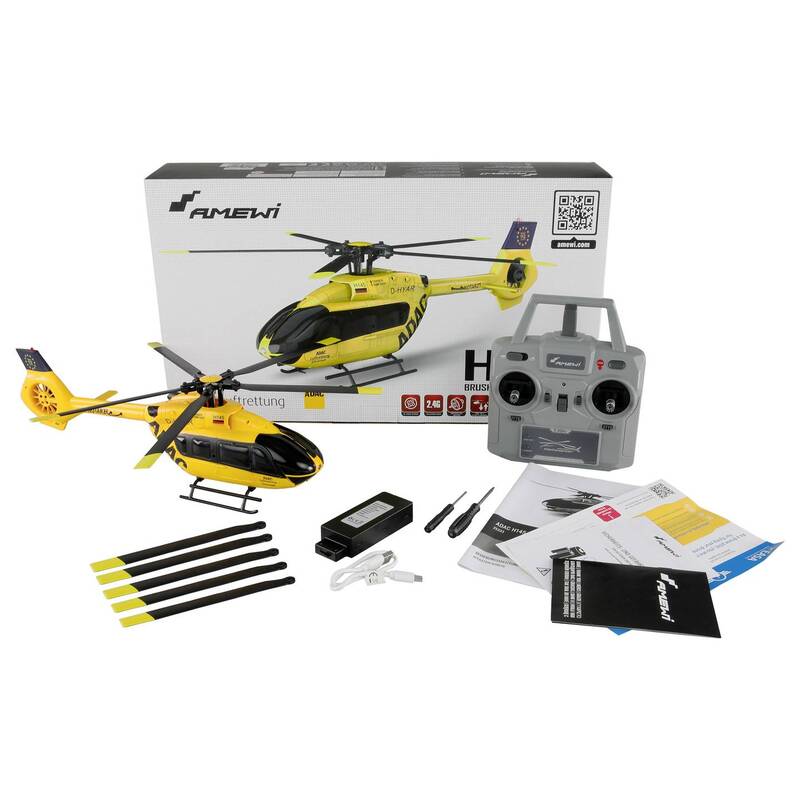 Amewi RC Hubschrauber ADAC H145 Modellflugzeug 6-Kanal Brushless 320mm 238g - 4262408970927