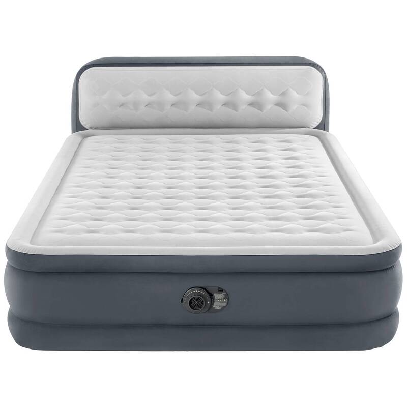 Intex Luftbett DuraBeam UltraPlushHeadboard 236x152cm grau weiß 272kg Tragkraft - 6941057422992