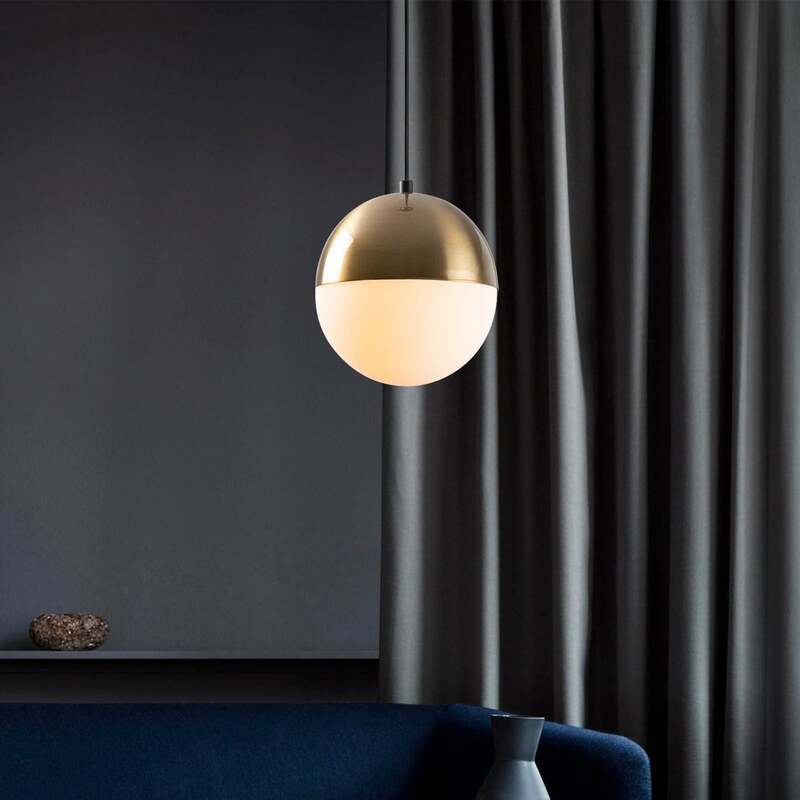 Hängeleuchte Bastos 2101 Pendelleuchte Opalglas Gold Antik Ø 20 cm E27 LED Lampe - 8681875883985