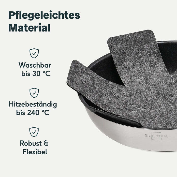 SILBERTHAL Pfannenschoner Topfunterlage Filz Pfannenschutz 35cm Pfanne 6 STÜCK - 4260470463989