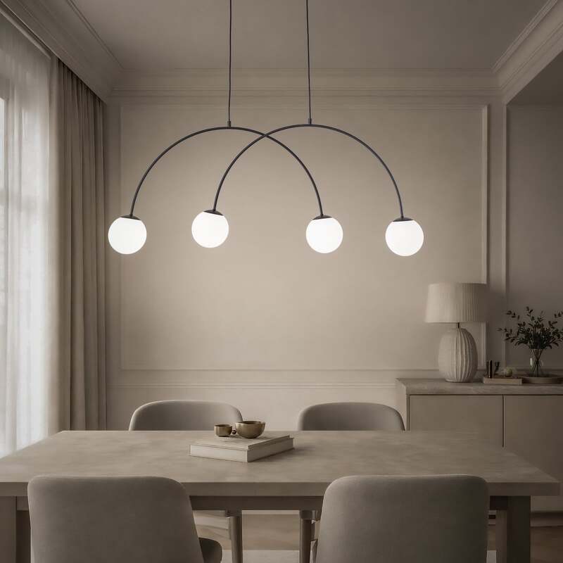 Hängeleuchte Nova Pendelleuchte 4-flammig LED dimmbar schwarz weiß 120x15cm - 5905563004685