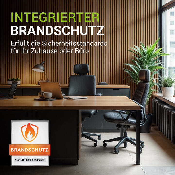 Akustikpaneel Wandpaneel 4er Set Eiche Natur Dunkel MDF schallabsorbierend - 4262437184913