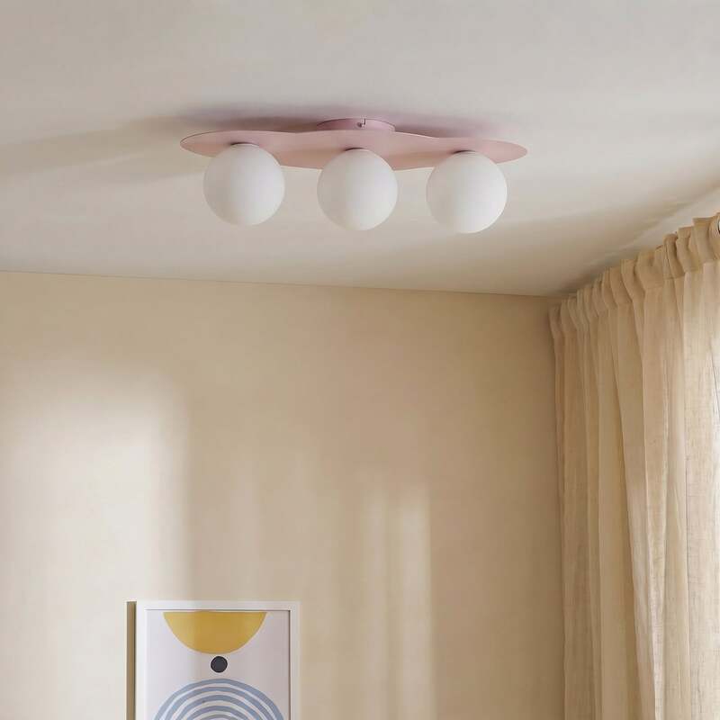 TK Lighting Deckenleuchte Cloud rosa 3-flammig LED Lampe dimmbar Glas 51cm - 5906135114474