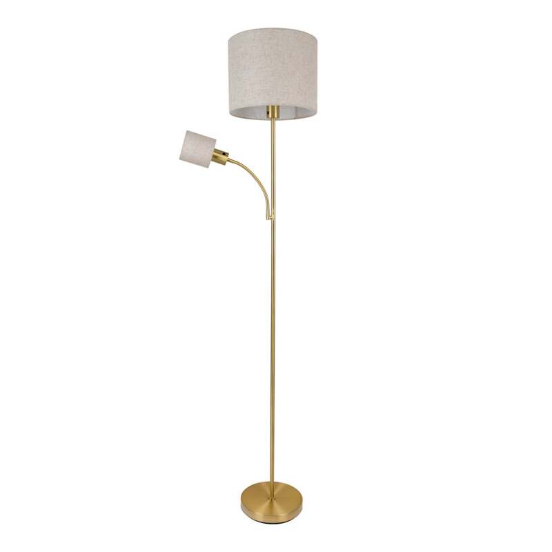 Näve Stehleuchte Filomena LED Lampe Leuchte dimmbar beige Messing 165cm - 4003222898086