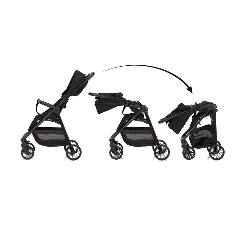 Little one Buggy MILO Schwarz Kinderwagen Sportwagen 4-Räder 5-Punkt-Gurt 8,2kg - 9120140820946