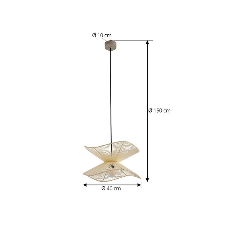 Lindby Außenpendelleuchte Hängelampe Valdorin beige Baumwolle IP44 - 4251911797992